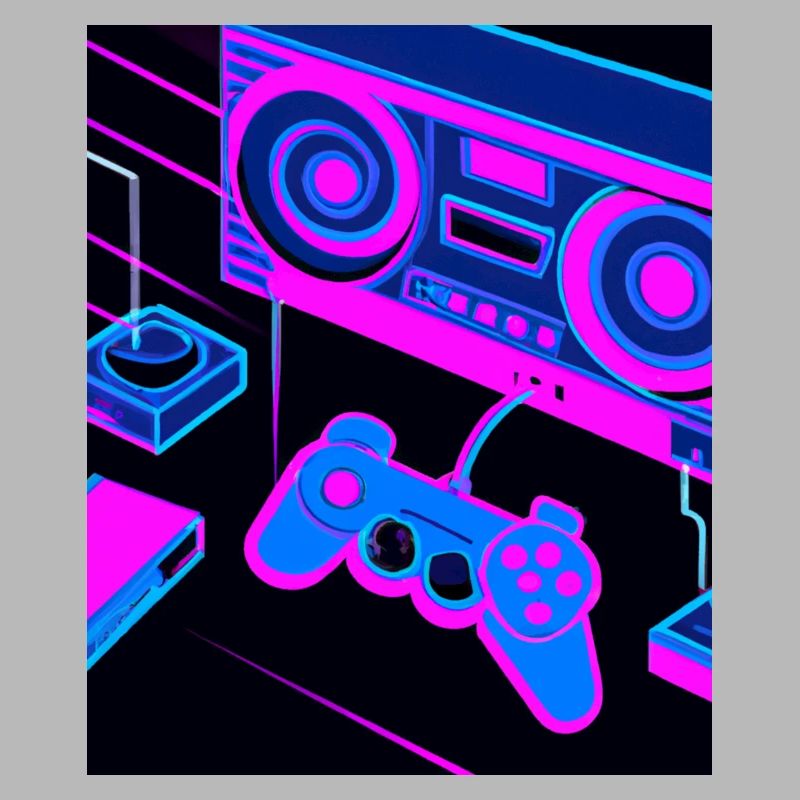 Vaporwave Aesthetic Gaming Console Controller