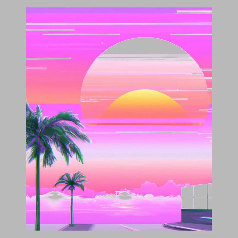 Vaporwave Sun Synthwave Sunset Palms