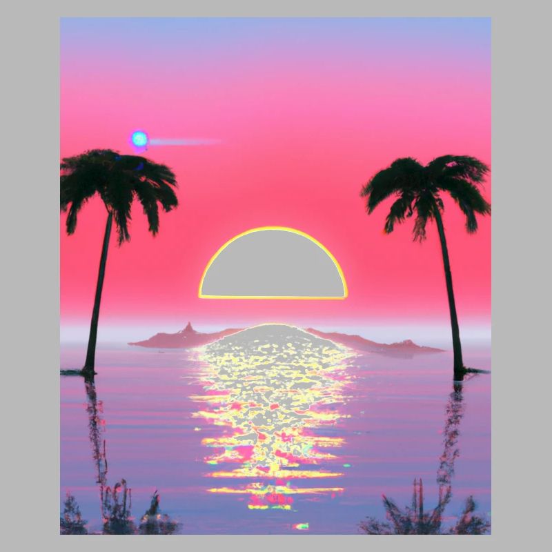 Vaporwave Sun Synthwave Sunset Palms