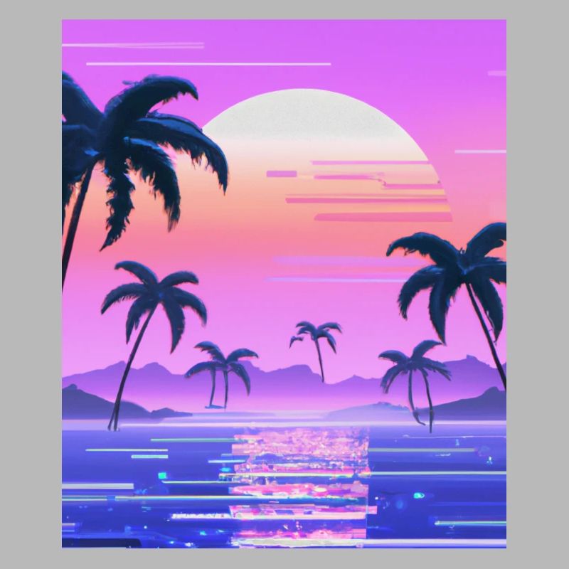 Vaporwave Sun Synthwave Sunset Palms