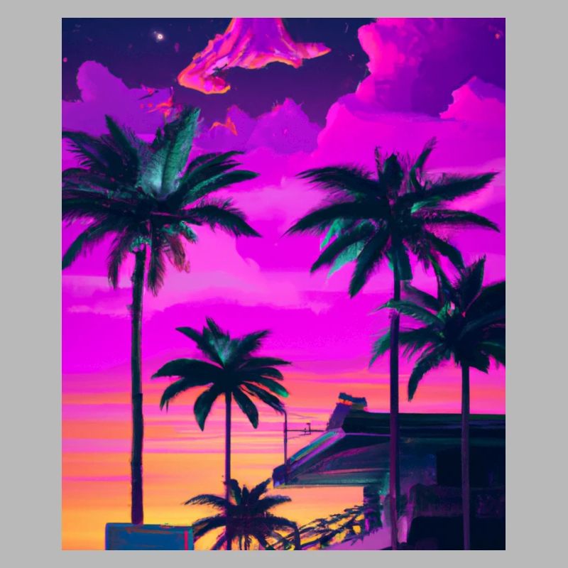 Synthwave Sun Hawaii Vaporwave Esthétique