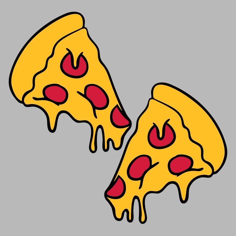 2 pizzas morceaux de fromage dégoulinant de salami