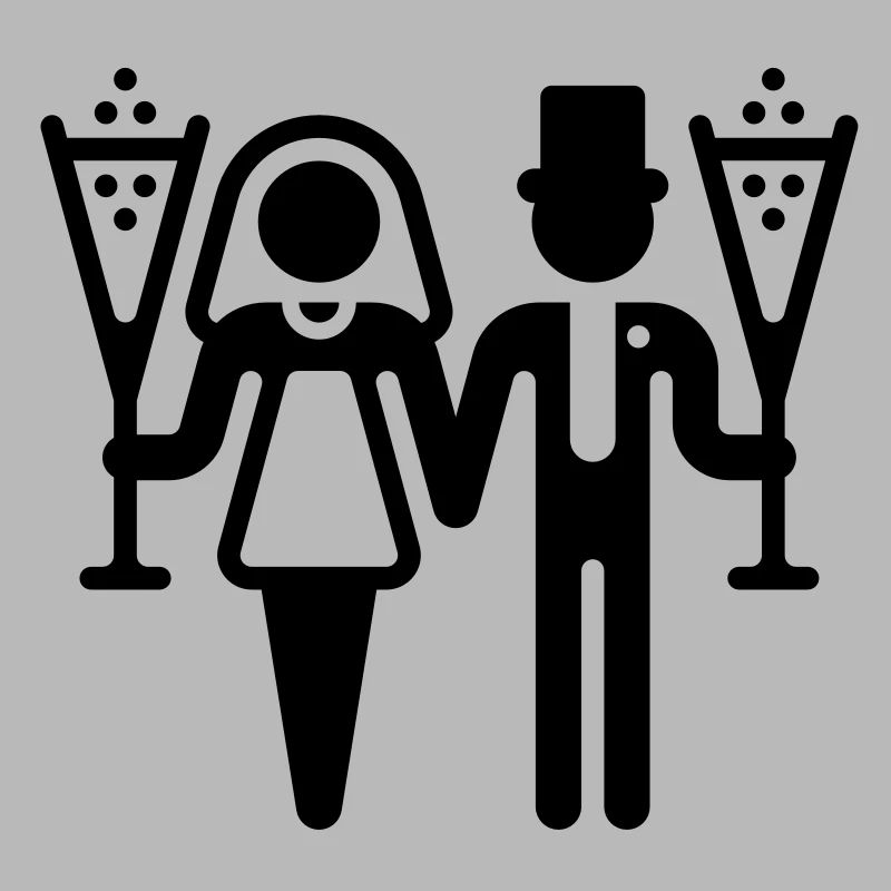 Brautpaar mit Sekt (Hochzeit)