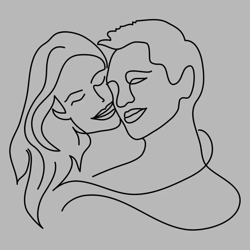 Couple Drawing Abstract