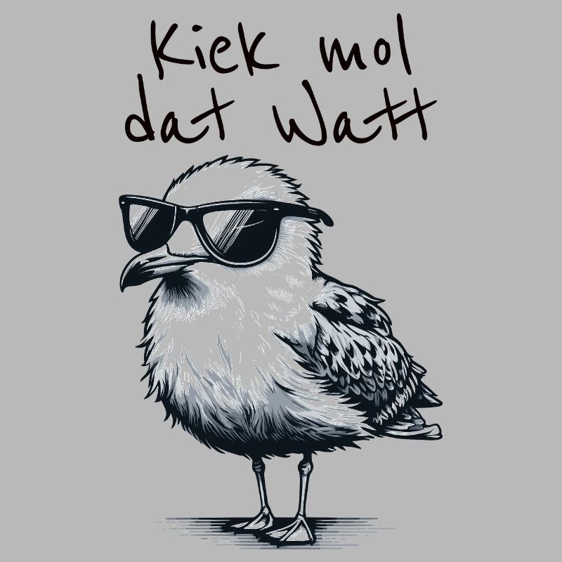 Kiek mol dat Watt Wattwanderer Möwe Spruch