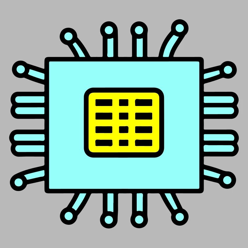 Digital Computer Chip Icon