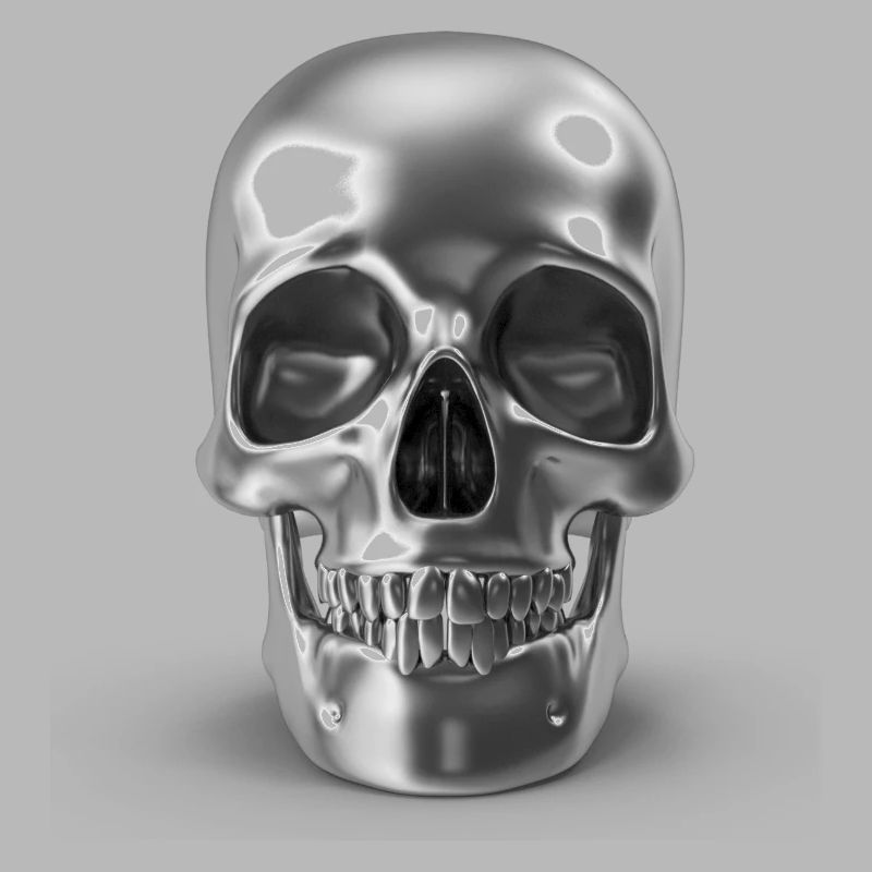 Silver Skull - silber schädel 3D