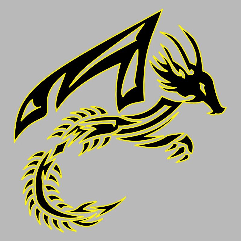 Stammesdrache Schwarzer und Gelber Drache