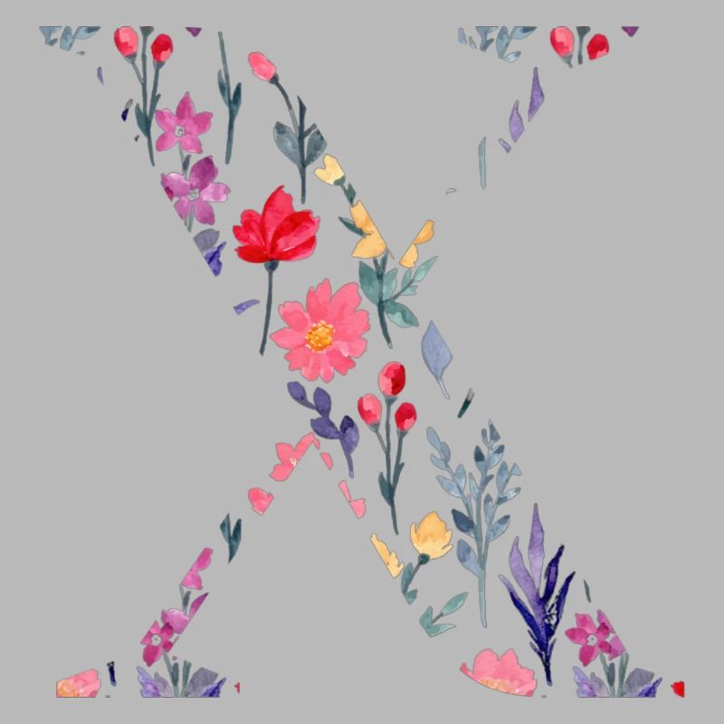Personalisierter Blumenbuchstabe x - Geschenkidee