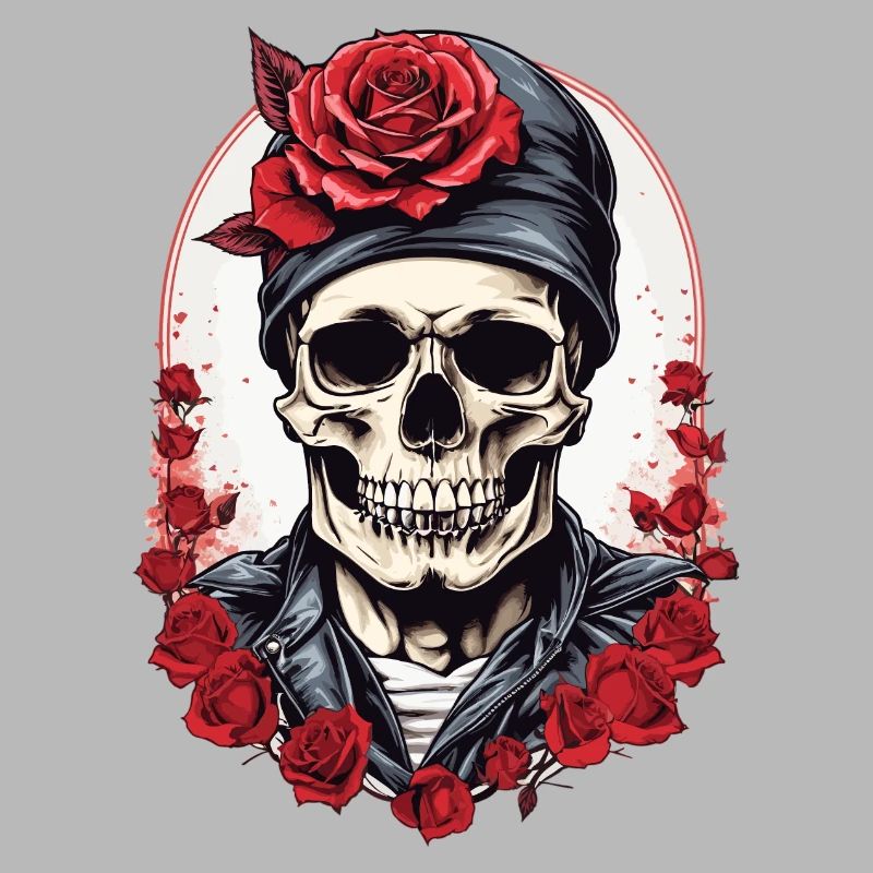 Skull with roses