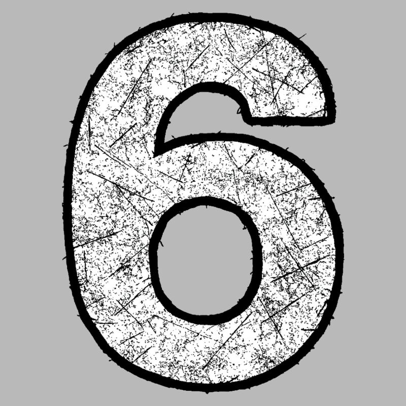 Six chiffres avec texture scratch