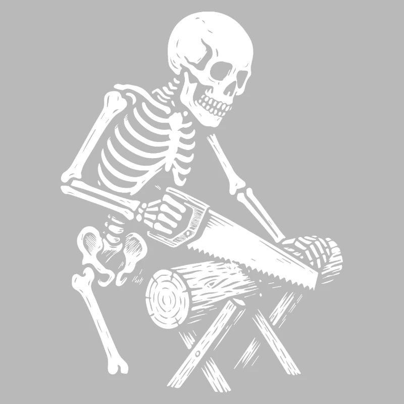 Skeleton Lumberjack Chainsaw Scene