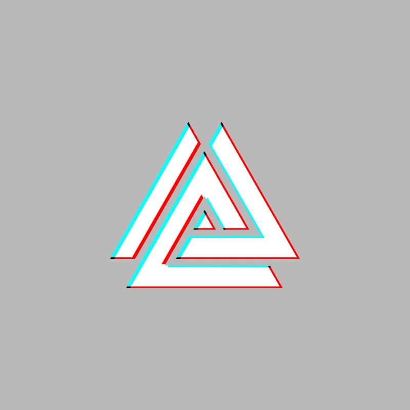 Triangle géométrique néon 3D