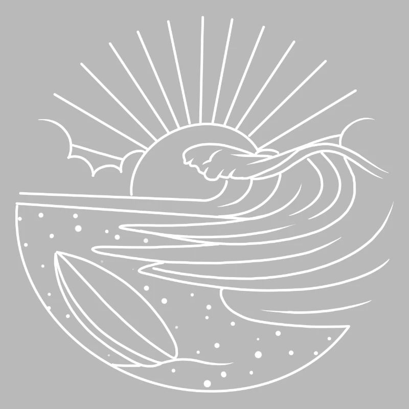 Surfboard Sun Waves