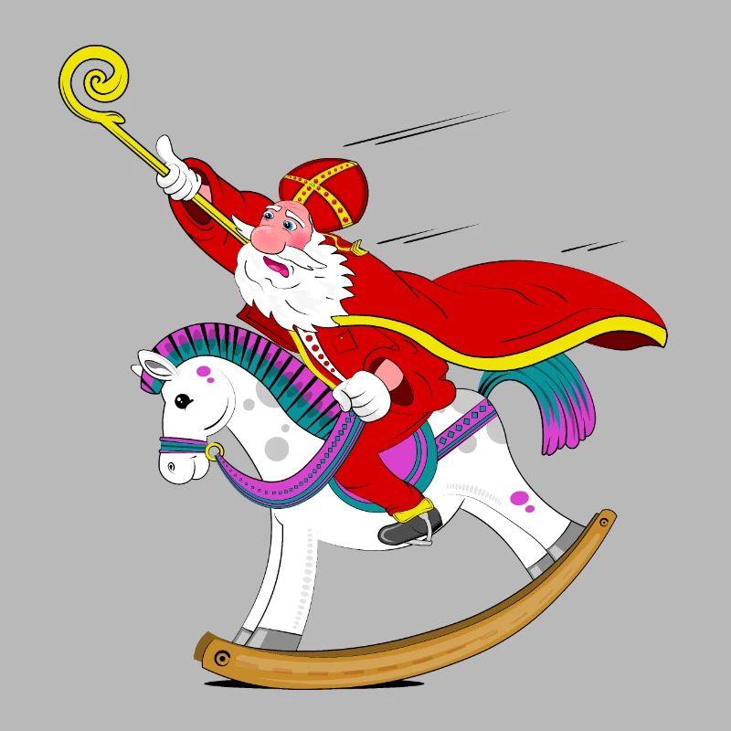 Sinterklaas auf Schaukelpferd