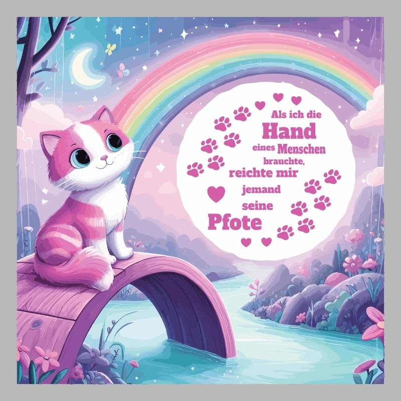 Katze mit Regenbogen
