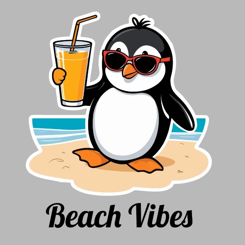 Pingouin de plage décontracté – sentiment de vacances d’été