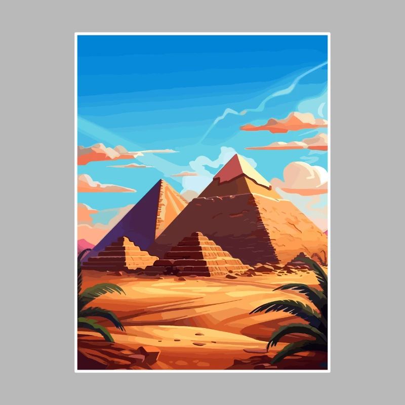 Le Caire, Égypte, Grandes Pyramides De Gizeh, Affiche De Voyage