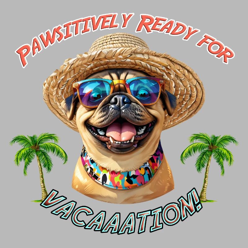 Pug in summer look: Pawsitively Ready