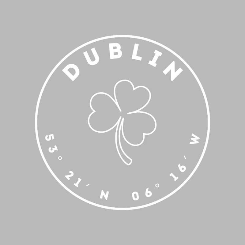 Dublin avec trèfle et coordonnées