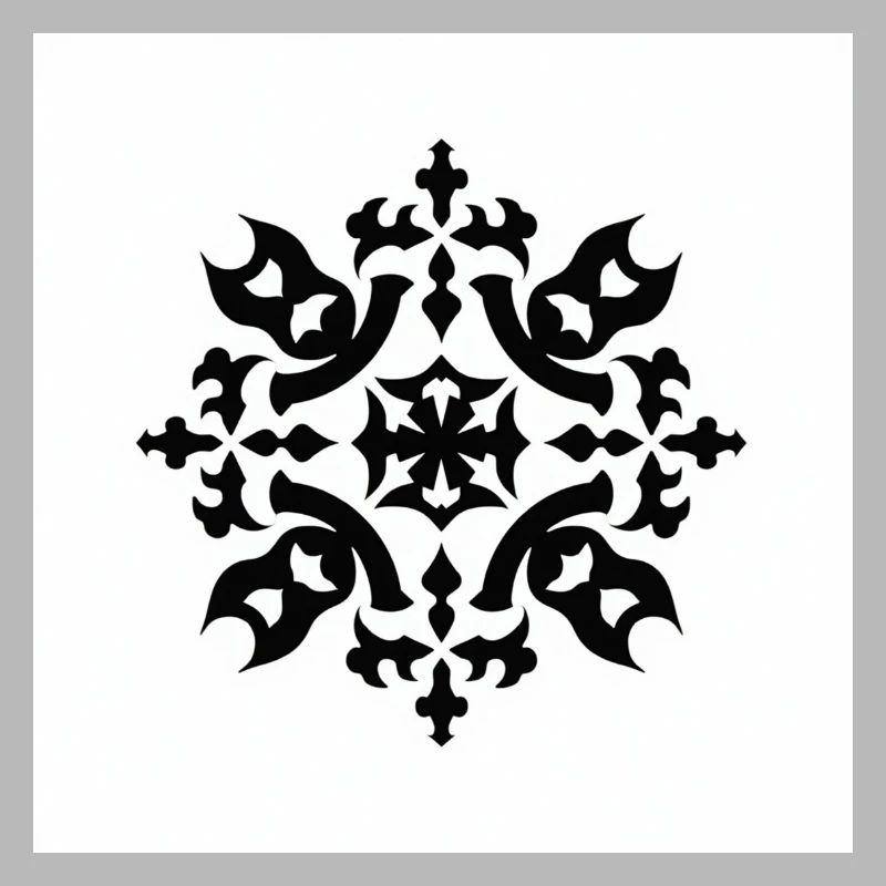 Motif complexe de flocon de neige noir