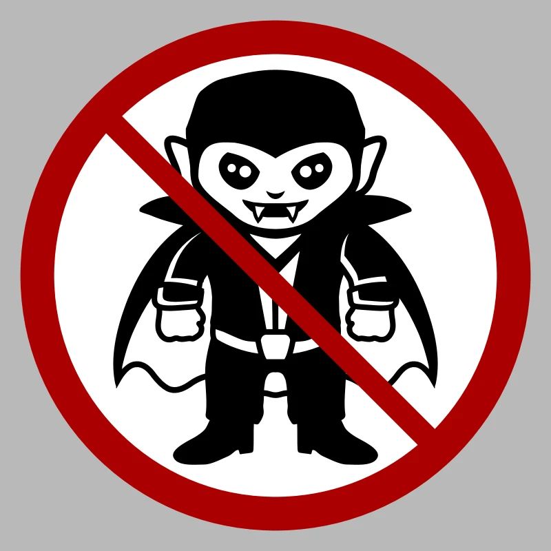 Pas un vampire ! Drôle de panneau d’interdiction Halloween
