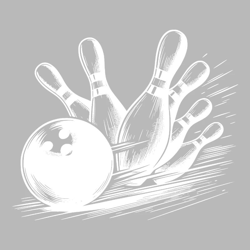 Dynamischer Bowlingkugel Wurf auf Pins