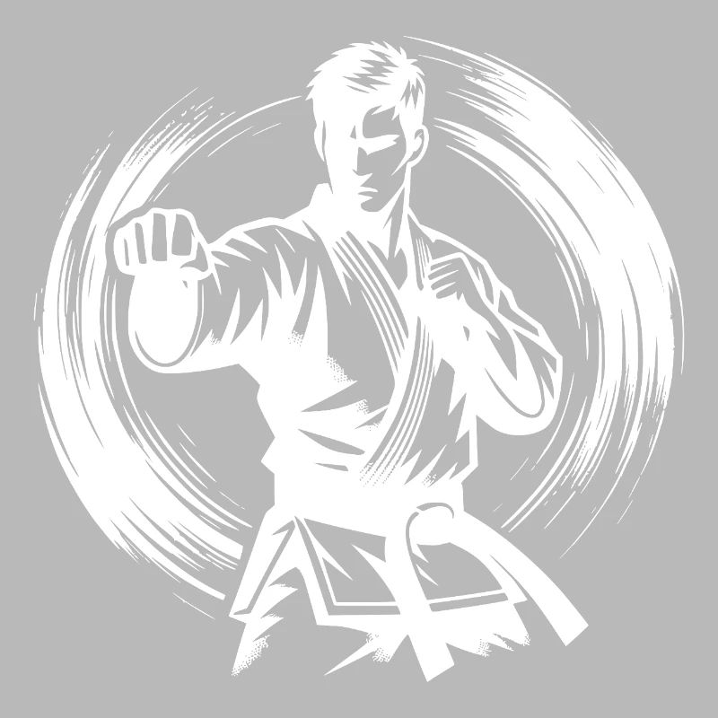 Silhouette de Karaté Parfaite en Combat Dynamique