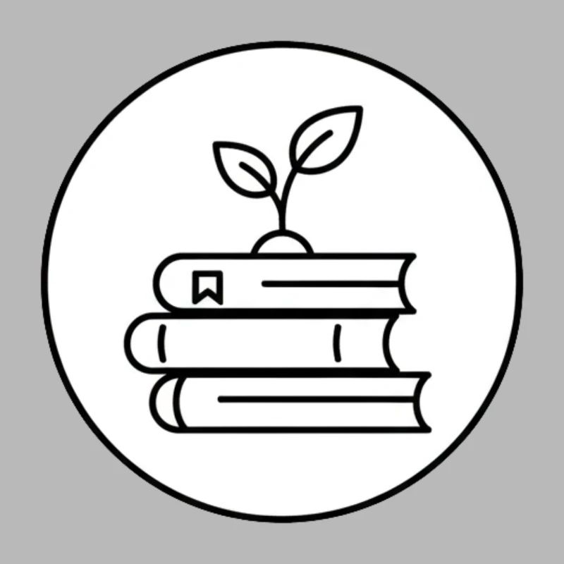 Minimalist Book Stack with Plant Cozy Reading