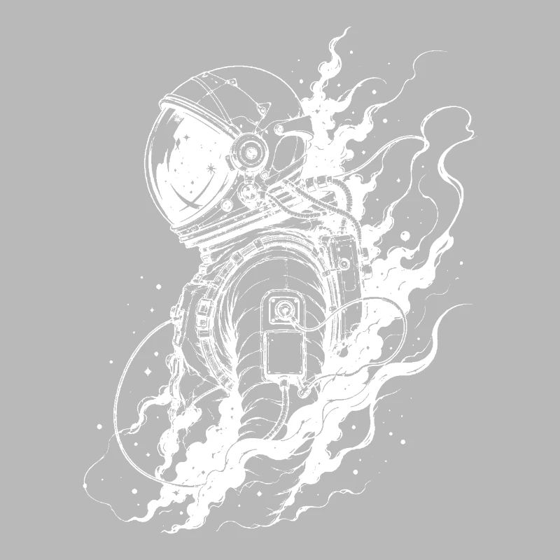 Astronaut between stardust and eternity