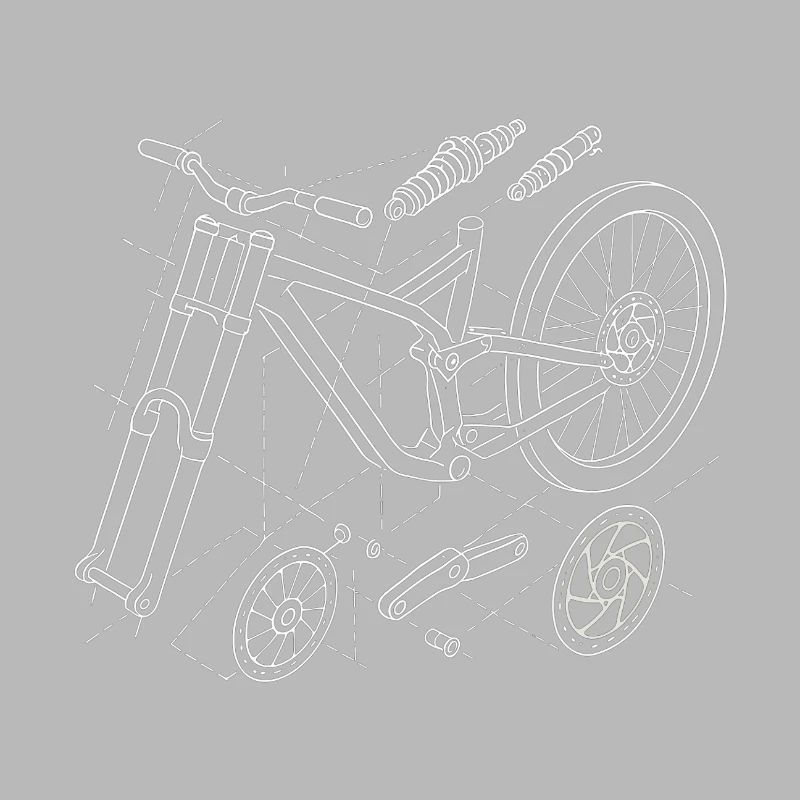 MTB Downhill Geometry Exploded View