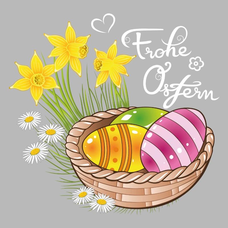 Happy Easter Easter basket Easter eggs Easter flowers eggs