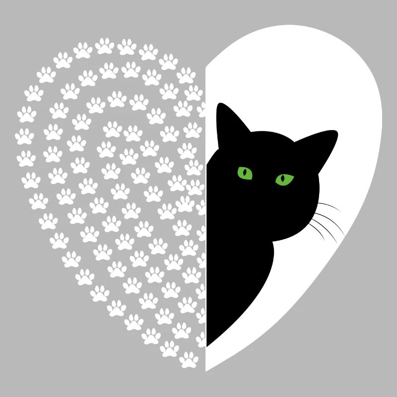 Black cat with floral pattern