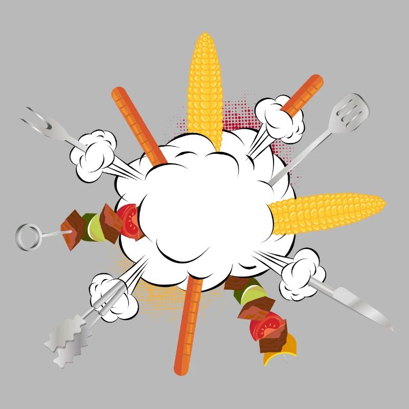 Grill-Explosion – Comic-Motiv für echte Kerle