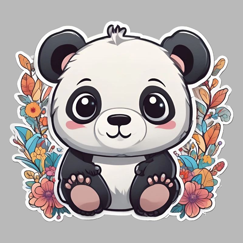 Panda Bear Cub Child in Cute Effervescent Style