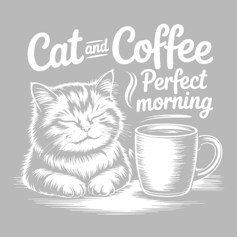 Katze und Kaffee Perfekter Morgen