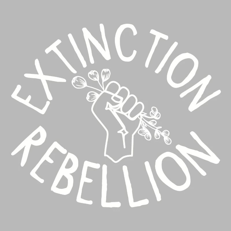 Extinction Rebellion Faust mit Knospe