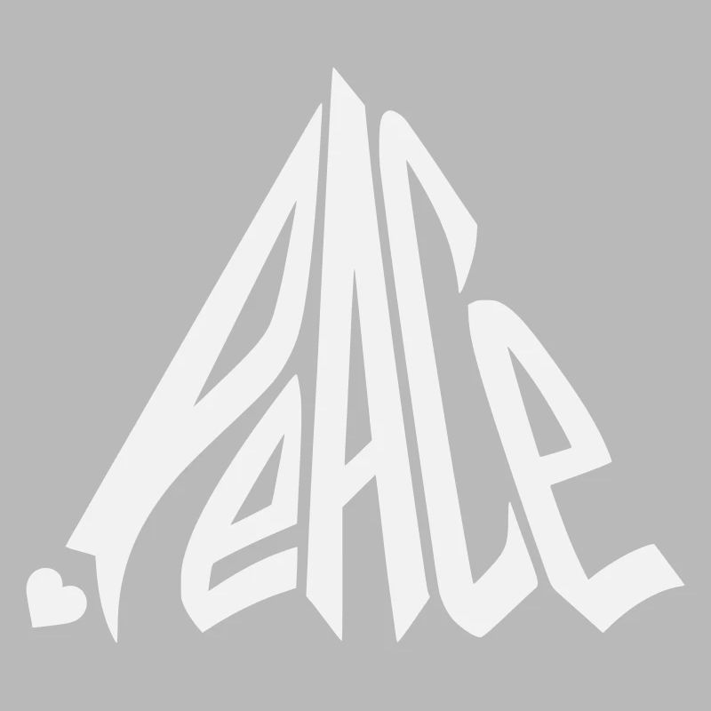 Peace Graffiti Heart Lettering
