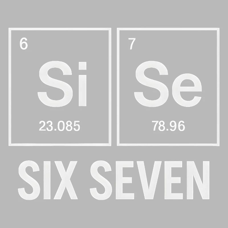Six Seven 67 Éléments d’humour de mème Chimie