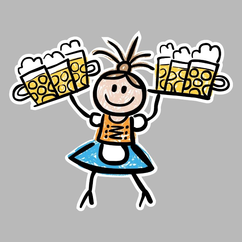 Kellnerin im Dirndl mit Biertablett