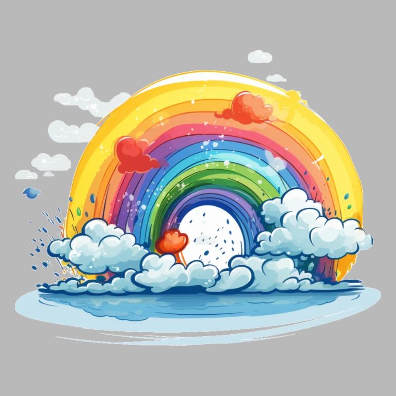 Rainbow with clouds