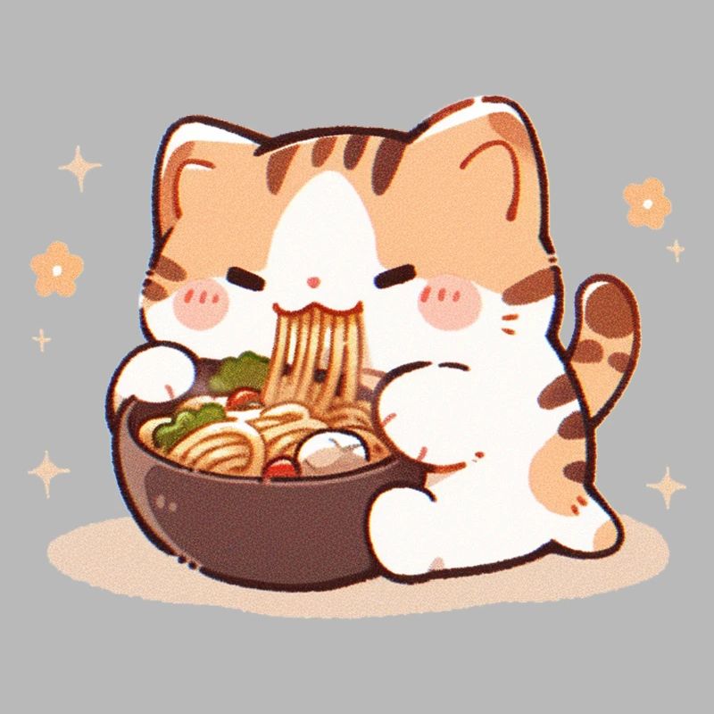 Katze isst Spaghetti Meme