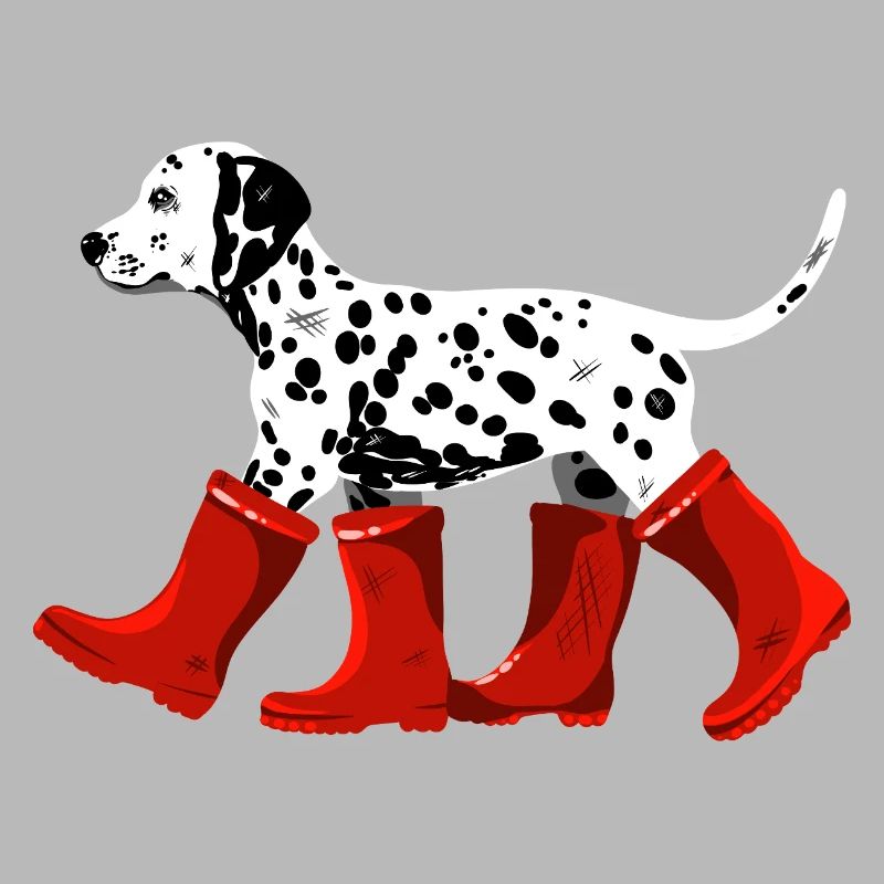 Dalmatian with red boots