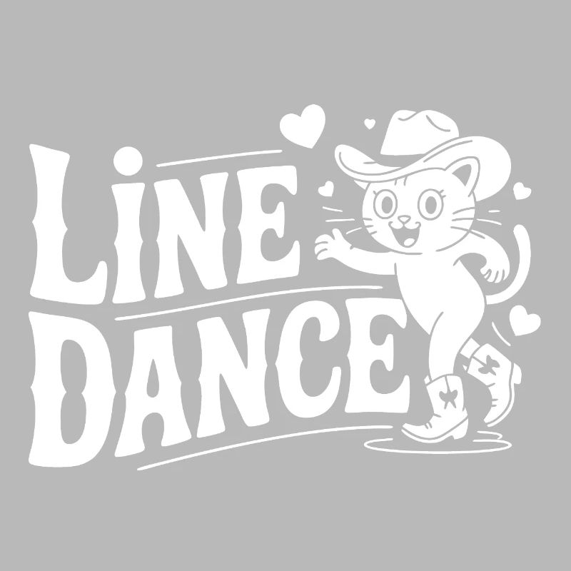 Line Dance Cat Silhouette