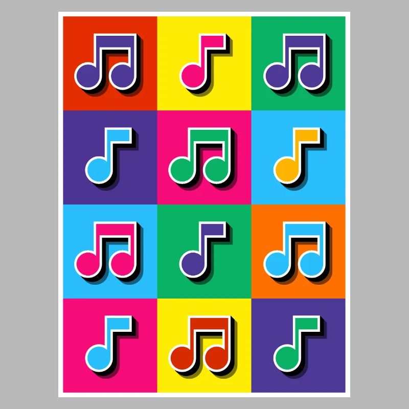 Mosaïque de notes musicales Pop Art