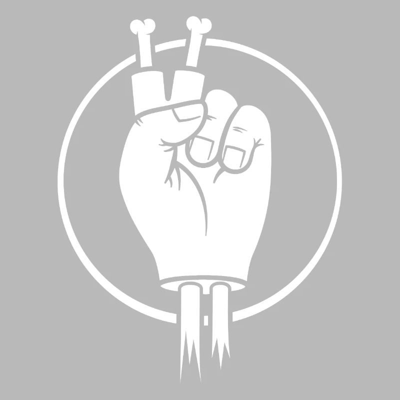 Siegeszeichenhand mit Knochenfingern