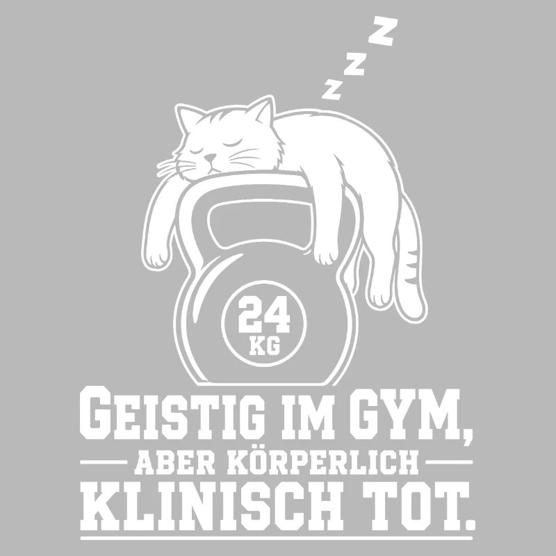 Faule Katze schläft auf der Hantel