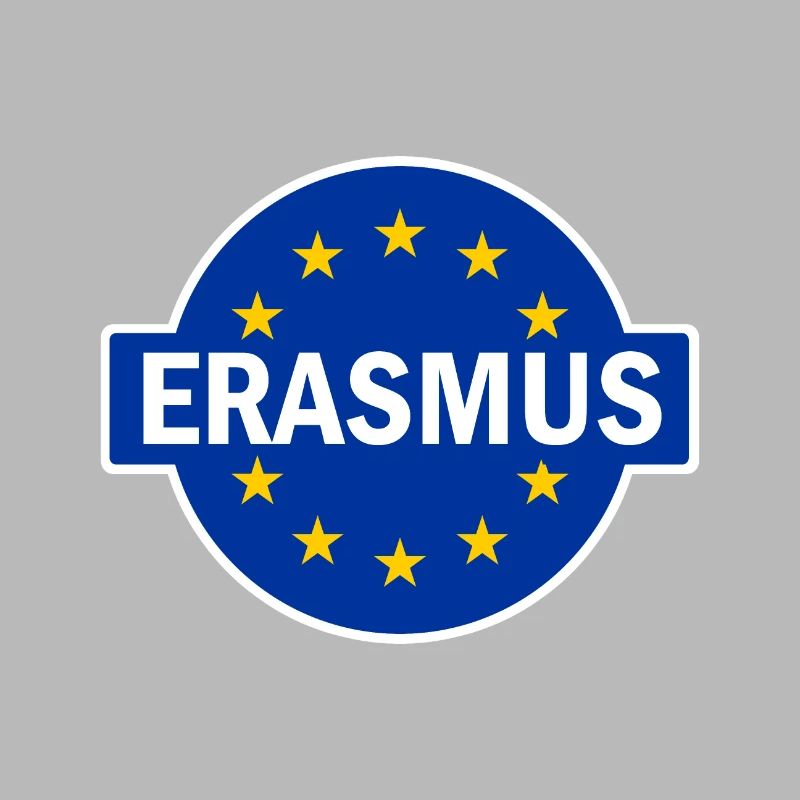 Erasmus Design with EU Flag