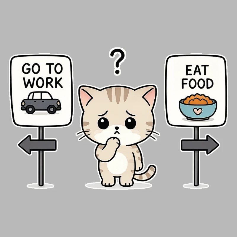 Katzendilemma: Arbeit oder Mahlzeit