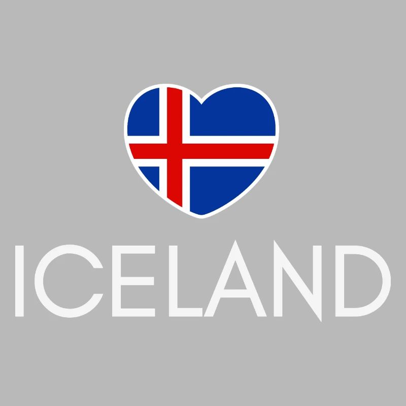 Herz mit isländischer Flagge, isländischer Stolz